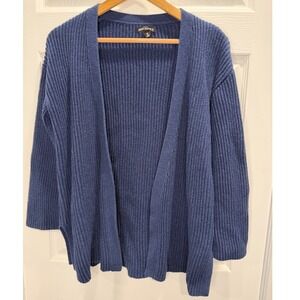 J.Crew Mercantile Womens Navy Blue Ribbed Open Front‎ Cardigan Sweater Size M